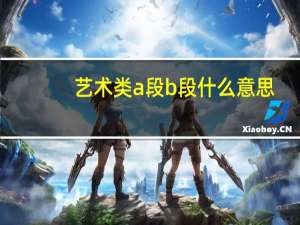 艺术类a段b段什么意思