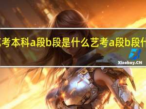 艺考本科a段b段是什么 艺考a段b段什么意思