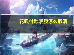 花呗付款限额怎么取消