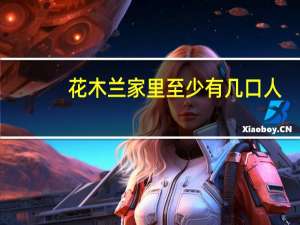 花木兰家里至少有几口人