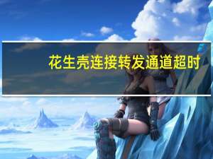 花生壳连接转发通道超时（花生壳连接失败）