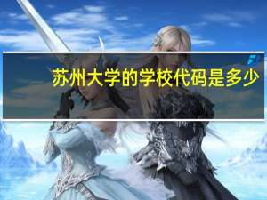 苏州大学的学校代码是多少