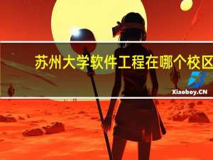 苏州大学软件工程在哪个校区