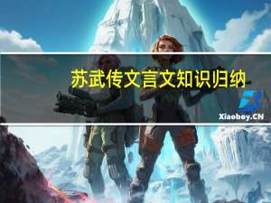 苏武传文言文知识归纳