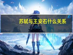 苏轼与王安石什么关系