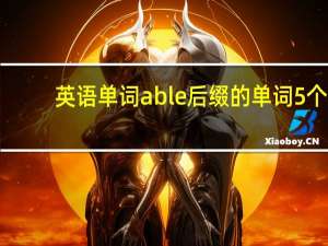 英语单词able后缀的单词5个