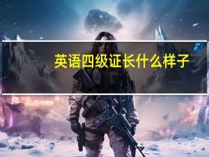 英语四级证长什么样子