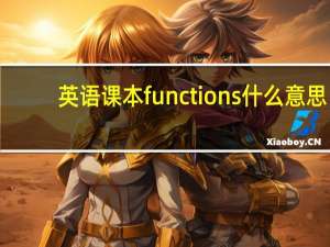 英语课本functions什么意思