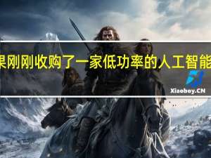 苹果刚刚收购了一家低功率的人工智能初创公司