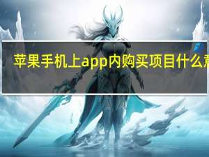 苹果手机上app内购买项目什么意思（苹果手机app内购买项目是什么意思）