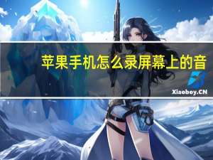 苹果手机怎么录屏幕上的音（苹果手机怎么录屏）