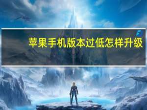 苹果手机版本过低怎样升级（系统版本过低怎么升级啊）