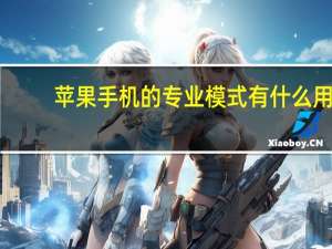 苹果手机的专业模式有什么用