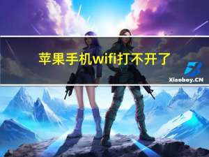 苹果手机wifi打不开了（苹果手机wifi打不开）