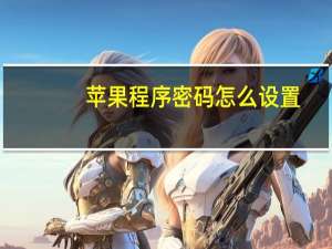 苹果程序密码怎么设置