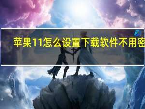 苹果11怎么设置下载软件不用密码（苹果11怎么给软件加密码）