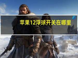 苹果12浮球开关在哪里