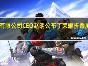 荣耀终端有限公司CEO赵明公布了荣耀折叠屏手机双11战报