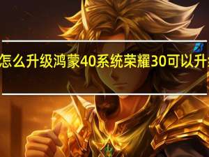 荣耀30怎么升级鸿蒙40系统 荣耀30可以升级鸿蒙系统吗