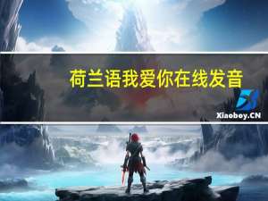 荷兰语我爱你在线发音（荷兰语我爱你）