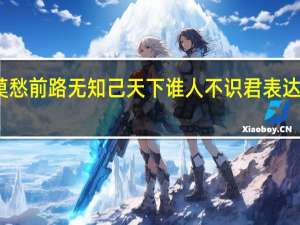 莫愁前路无知己天下谁人不识君表达的感情