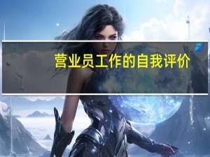 营业员工作的自我评价