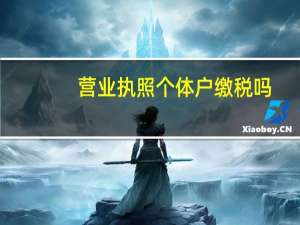 营业执照个体户缴税吗