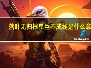 落叶无归根单丝不成线是什么意思