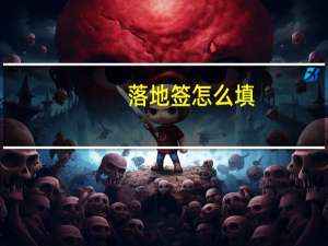 落地签怎么填