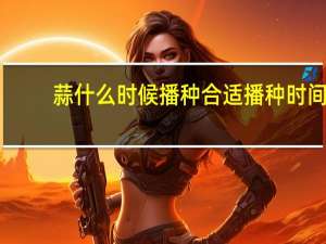 蒜什么时候播种合适播种时间