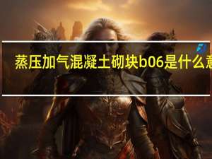 蒸压加气混凝土砌块b06是什么意思（蒸压加气混凝土砌块容重）