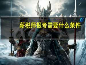 薪税师报考需要什么条件
