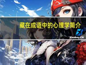 藏在成语中的心理学简介（幸福36计：成语典故中的心理学简介）