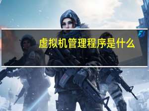 虚拟机管理程序是什么