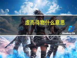 虚而待物什么意思