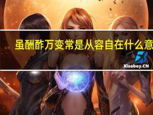 虽酬酢万变常是从容自在什么意思