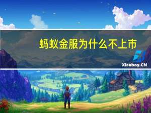 蚂蚁金服为什么不上市