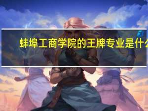 蚌埠工商学院的王牌专业是什么
