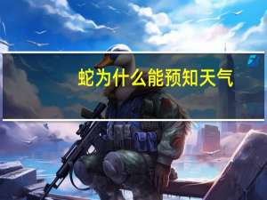 蛇为什么能预知天气