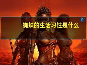 蜘蛛的生活习性是什么