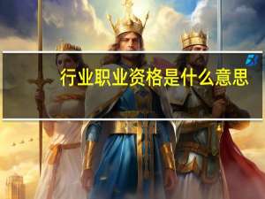 行业职业资格是什么意思