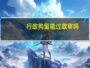 行政拘留能过政审吗
