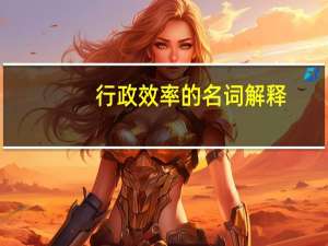 行政效率的名词解释