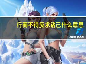 行而不得反求诸己什么意思