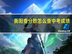 衡阳查分数怎么查中考成绩