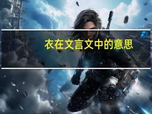 衣在文言文中的意思