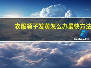 衣服领子发黄怎么办最快方法