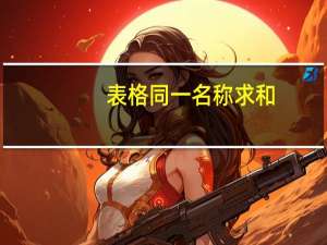 表格同一名称求和（excel表格同名称求和）