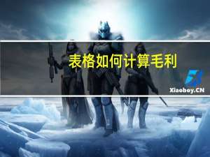 表格如何计算毛利