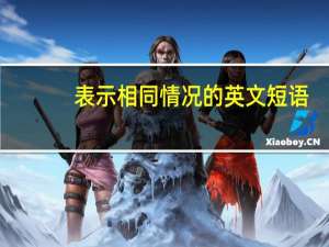 表示相同情况的英文短语